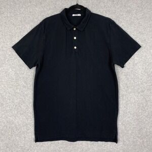 Buck Mason Shirt Mens M Black Polo Cotton Short Sleeve